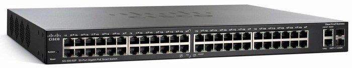 50-port Gigabit PoE Smart Switch Cisco SG200-50P