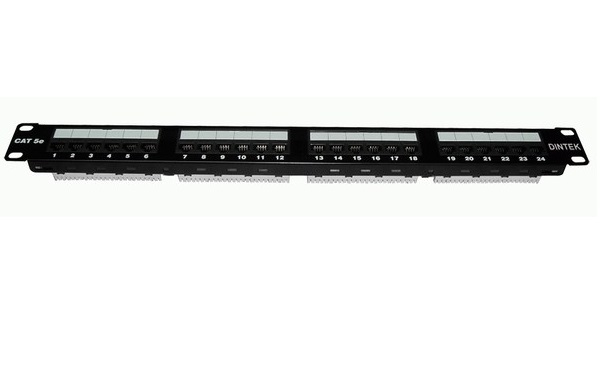 Patch panel 24 port Dintek CAT.5E, 19 inch (1402-03019)