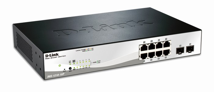 8-Port PoE Gigabit Smart Switch + 2 Slot SFP D-Link DGS-1210-10P