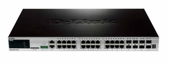 28-Port Gigabit L3 Stackable Managed Switch D-Link DGS-3620-28TC/EEI