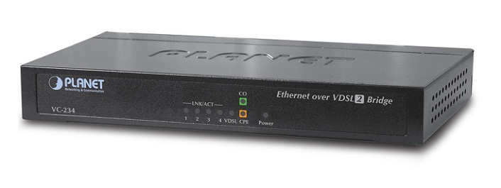 4-Port Ethernet over VDSL2 Bridge (Profile 30a) PLANET VC-234