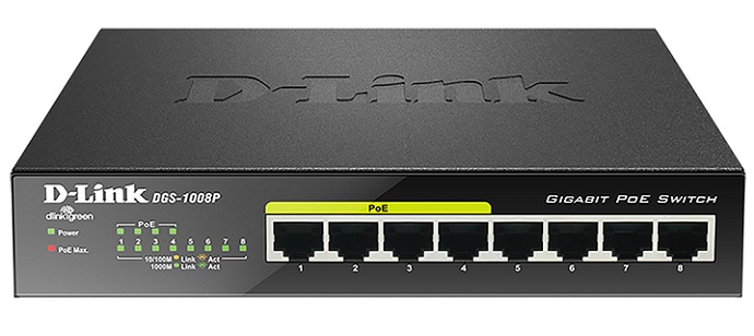 8-port Gigabit PoE Switch D-Link DGS-1008P