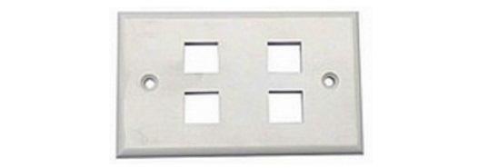 4-port Faceplate UK Style Shuttered Alantek