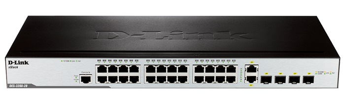 24-Port 10/100Mbps Smart Switch + 2 Slot SFP D-LINK DES-3200-26