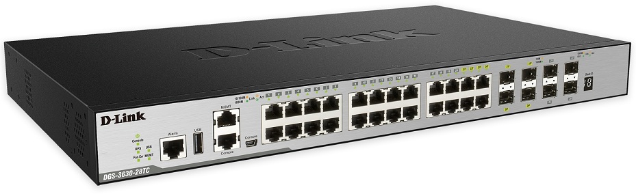 28-Port Layer 3 Stackable Managed Gigabit Switch D-Link DGS-3630-28TC