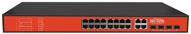 16 port 10/100Mbps 48V PoE Switch WITEK WI-PS120GF