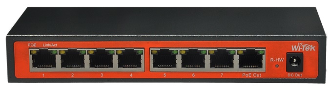 8 port 10/100Mbps 24V PoE Switch WITEK WI-PS108R