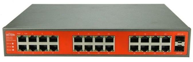 24GE+2SFP port Full Gigabit Switch WITEK WI-SG124F