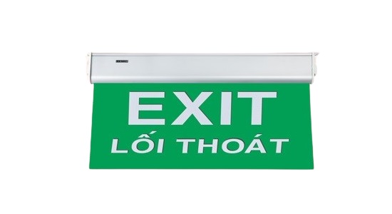 Đèn Exit Kentom 1 mặt KT-650 (nền xanh chữ trắng)