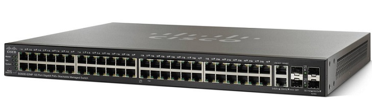 52-Port Gigabit max PoE+ Stackable Managed Switch Cisco SG500-52MP-K9-G5