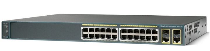 24-Port 10/100 (8 PoE) + 2 T/SFP LAN Base Switch Cisco WS-C2960+24LC-L