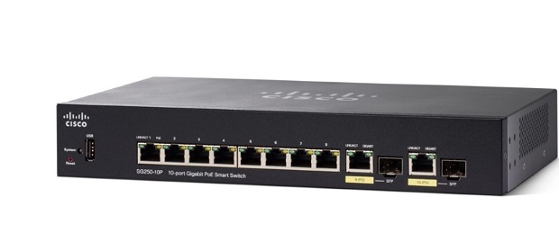 10-Port Gigabit PoE Smart Switch CISCO SG250-10P-K9-EU