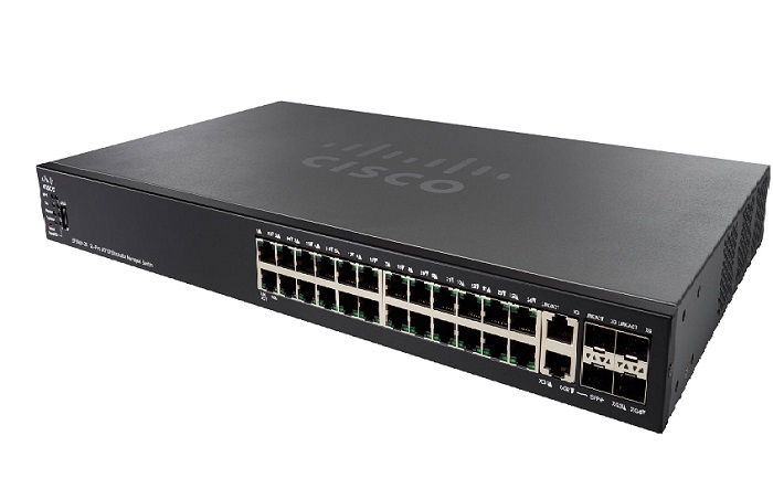 24-Port 10/100 PoE Stackable Managed Switch CISCO SF550X-24MP-K9-EU