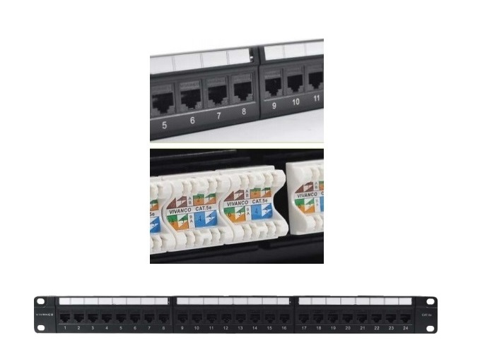 Patch panel 24-port Unshielded VIVANCO CAT.5E (VCCPUF5241A)