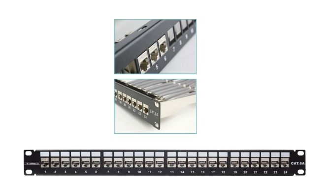 Patch panel 24-port Shielded VIVANCO CAT.6A (VPCPSFA241A)