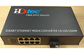 Media Converter HDTEC | Bộ chuyển đổi Quang HDTEC Converter Quang 8 cổng RJ45 100Mbps