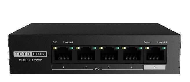 5 ports 10/100Mbps PoE Switch TOTOLINK SW504P