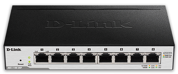 8-Port Gigabit Smart Managed PoE Switch D-Link DGS-1100-08P/RS