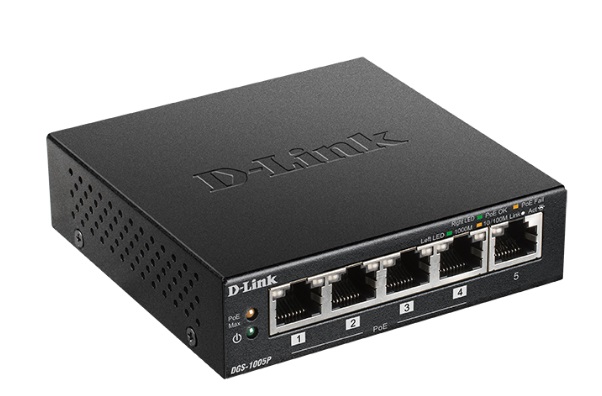 5-Port Desktop Gigabit PoE+ Switch D-Link DGS-1005P