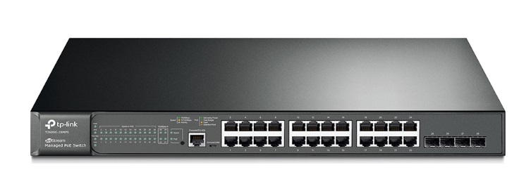 JetStream 24-Port Gigabit L2 Managed PoE+ Switch with 4 SFP Slots TP-LINK T2600G-28MPS