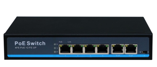 4-Port FE PoE + 2-Port Uplink Switch HASIVO S600P-4F-2F