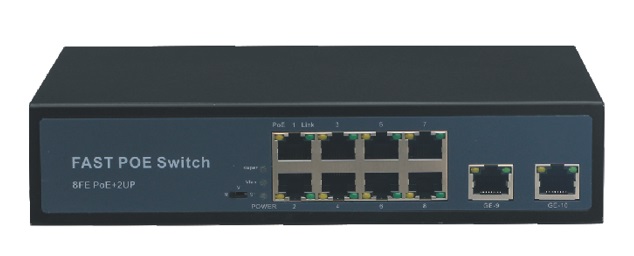 8-Port FE PoE + 2-Port Uplink Switch HASIVO S1200P-8F-2F