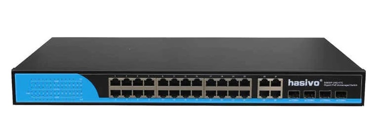 24-Port GE PoE + 4-Port Combo Switch HASIVO S5800P-24G-4TC