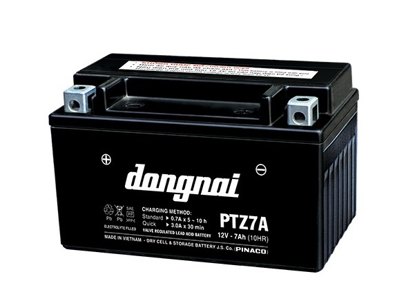 Ắc quy gắn máy 12V-7Ah Đồng Nai Pinaco PTZ7A