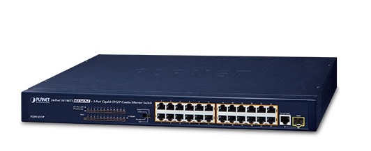 24-Port 10/100Base-TX PoE + 1-Port Gigabit TP/SFP Switch PLANET FGSW-2511P