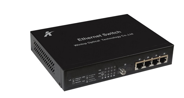 4-port 10/100Base-T(X)+1-port 1000Base-F(X) PoE Switch WINTOP YT-DS105-1GF4T-AF