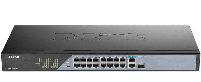 16-Port 10/100BASE-TX PoE Unmanaged Switch D-Link DSS-100E-18P