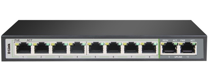 8-Port 10/100/1000Mbps PoE Switch D-Link DGS-F1010P