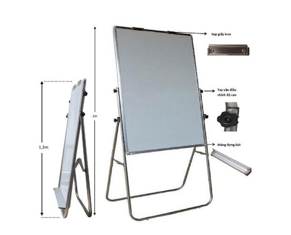 Bảng Flipchart từ tính chân sắt BAVICO kích thước 120x80cm