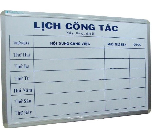 Bảng lịch công tác BAVICO kích thước 60x100cm