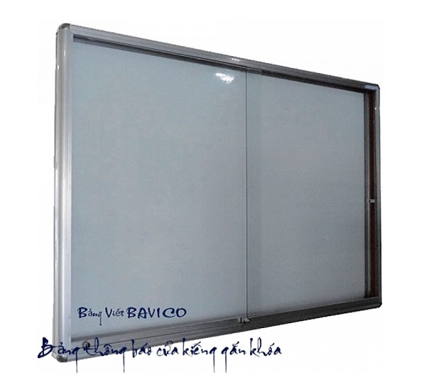 Bảng thông báo cửa kiếng gắn khóa BAVICO kích thước 120x160cm