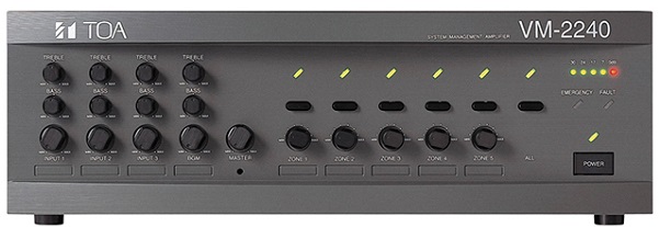 Mixer Amplifier 240W chọn 5 vùng loa TOA VM-2240