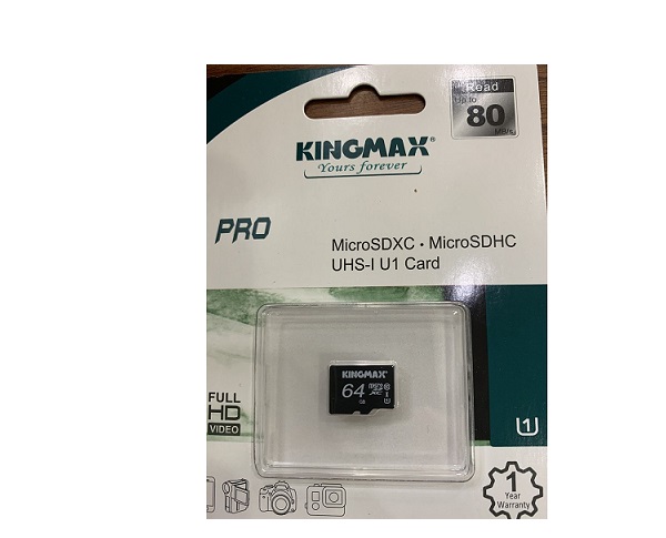 Thẻ nhớ KINGMAX KM64GMCSDUHSP 64GB (Micro SD Pro Class 10)