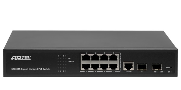 8-Port PoE L2 Managed Gigabit Switch APTEK SG2082P