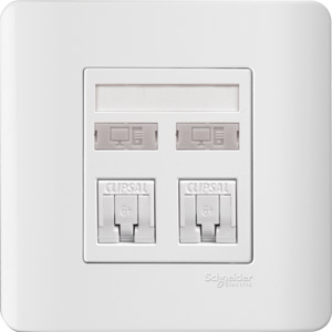 Mặt nạ-Wallplate 2 port SCHNEIDER E8432RJ