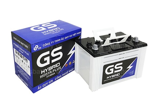 Ắc quy 12V-80Ah GS Hybrid 95D31R Plus