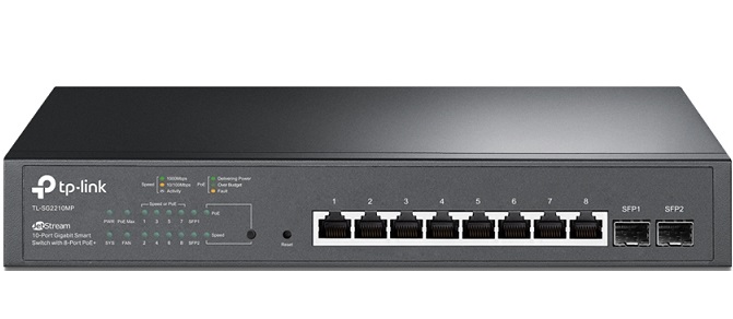 JetStream 10-Port Gigabit Smart PoE Switch with 8-Port PoE+ TP-LINK TL-SG2210MP