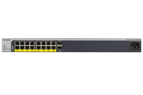 16-Port 10/100/1000Mbps PoE+ Smart Switch with 2 Gigabit SFP Ports NETGEAR GS418TPP