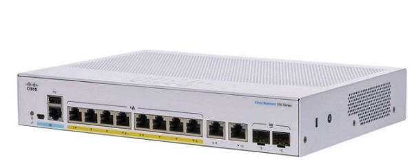 10-Port Gigabit Ethernet PoE Unmanaged Switch CISCO CBS250-8FP-E-2G-EU