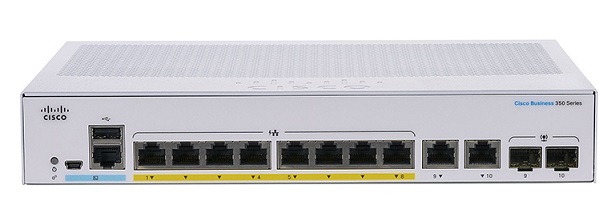 10-Port Gigabit Ethernet PoE Managed Switch CISCO CBS350-8P-2G-EU