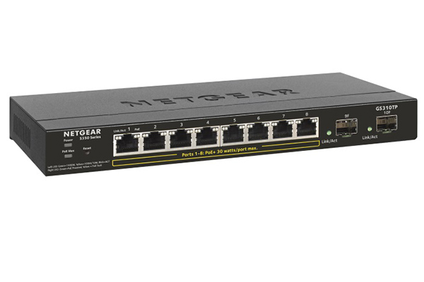 S350 8-Port Gigabit Ethernet PoE+ Smart Switch with 2 SFP Ports NETGEAR GS310TP