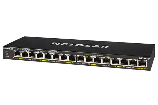 16-Port Gigabit Ethernet Unmanaged PoE+ Switch NETGEAR GS316PP