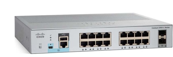 16-Port GE + 2 Gigabit SFP Smart Managed Switch CISCO WS-C2960L-SM-16TS