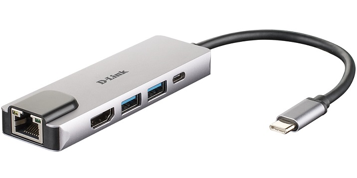 5-in-1 USB-C Hub with HDMI/Ethernet and Power Delivery D-Link DUB-M520