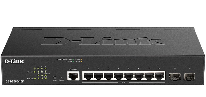 10-port Gigabit Layer 2 Managed PoE Switch D-Link DGS-2000-10P