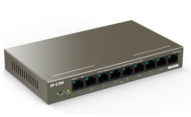 9-Port Gigabit with 8-Port PoE Unmanaged Switch IP-COM G1109P-8-102W